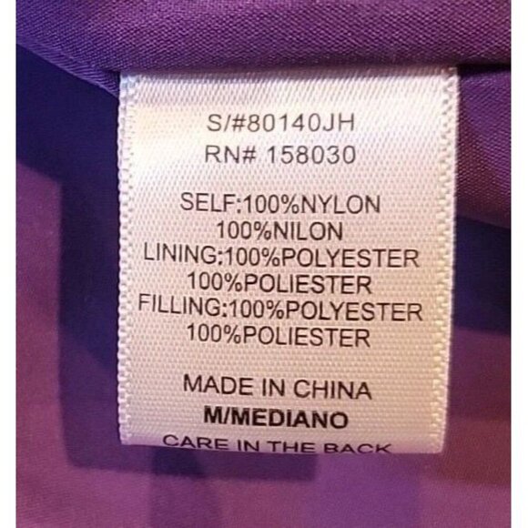 Love Tree Ultralight Packable Womens Medium Purple Puffer Jacket Full Zip Adjust - Picture 8 of 9